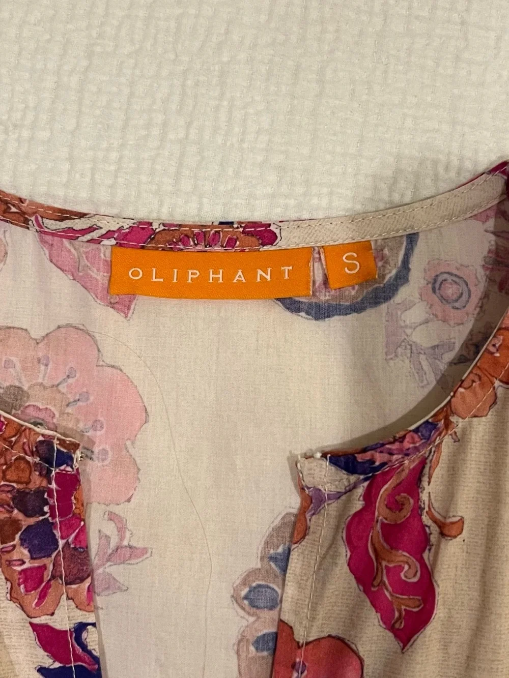 Oliphant Cream Maxi Dress with Pink & Purple Floral Print Small - Picture 5 of 10